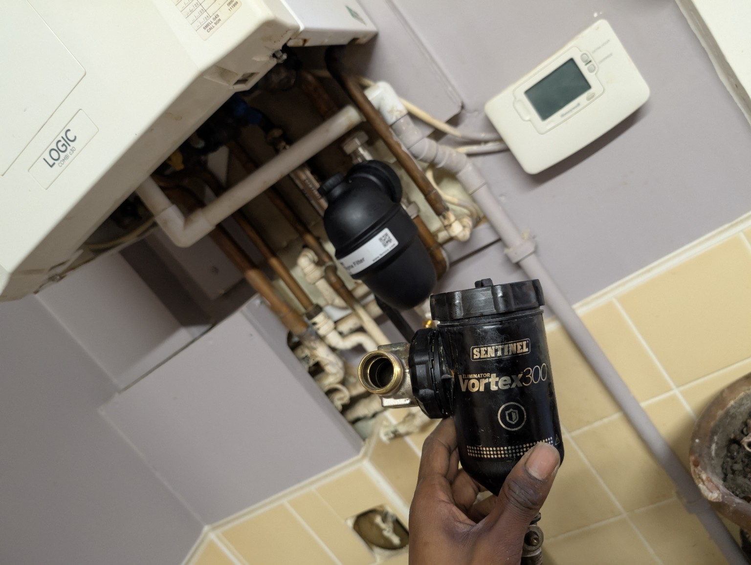 Heating system filtration work